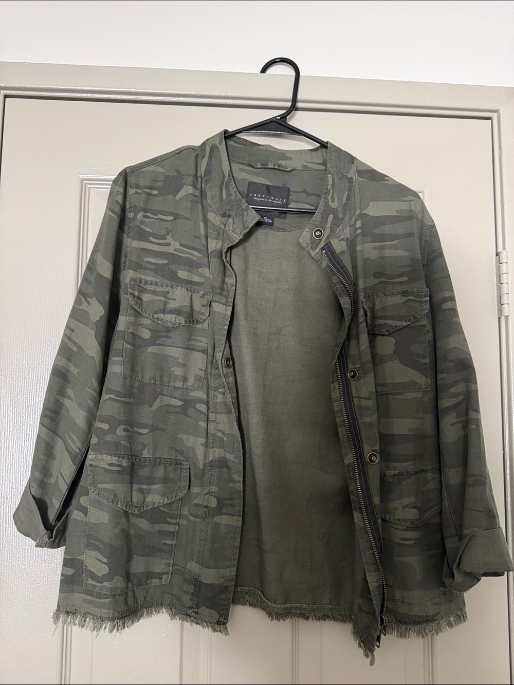 Sanctuary Olive Camo Utility Field Jacket